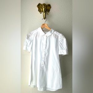 J. Crew Tops | J Crew White Peter Pan Cotton Shirt | Color: White | Size: 8 |